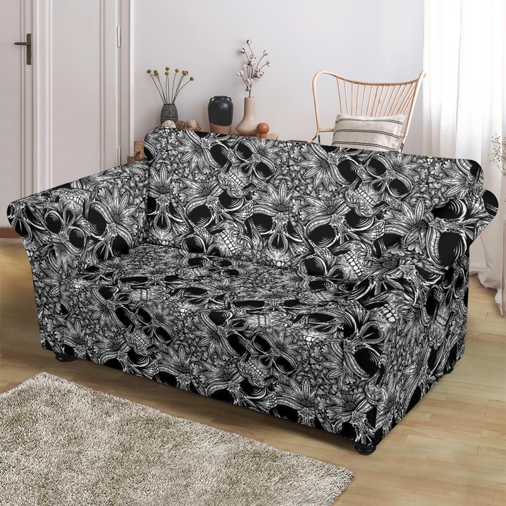 Skull Tattoo Design Print Loveseat Slipcover-JTAMIGO.COM