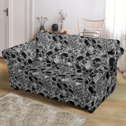 Skull Tattoo Design Print Loveseat Slipcover-JTAMIGO.COM