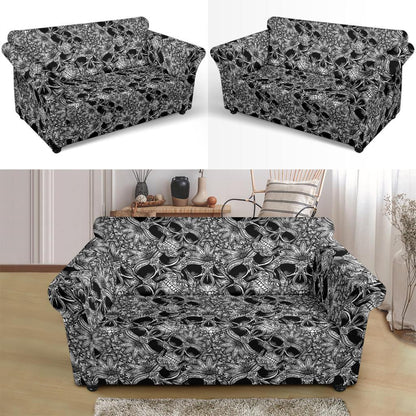 Skull Tattoo Design Print Loveseat Slipcover-JTAMIGO.COM