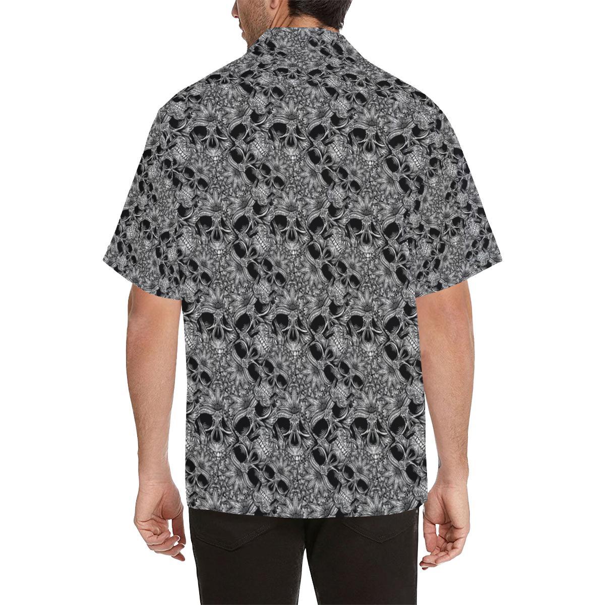 Skull Tattoo Design Print Men Aloha Hawaiian Shirt
