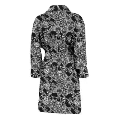 Skull Tattoo Design Print Men Bath Robe-JTAMIGO.COM