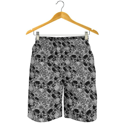 Skull Tattoo Design Print Mens Shorts-JTAMIGO.COM