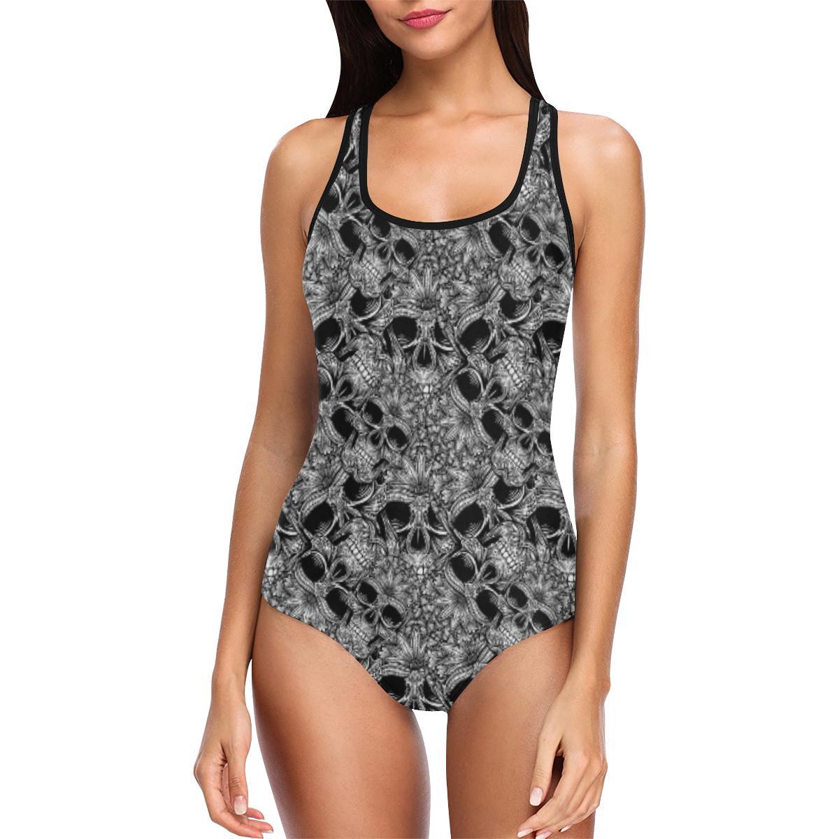 Skull Tattoo Design Print One Piece Swimsuit-JTAMIGO.COM