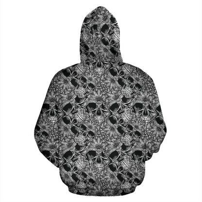 Skull Tattoo Design Print Pullover Hoodie