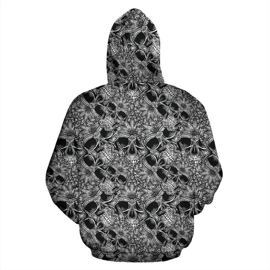 Skull Tattoo Design Print Pullover Hoodie
