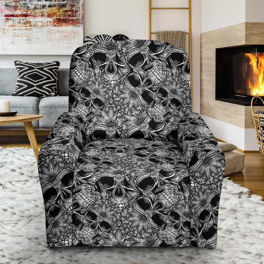 Skull Tattoo Design Print Single Sofa Slipcover -JTAMIGO.COM