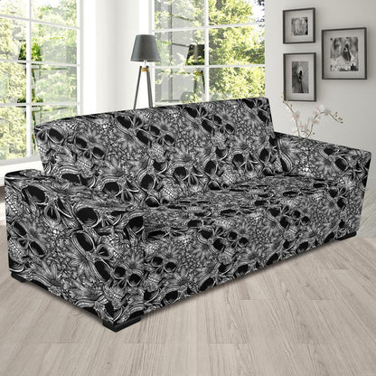 Skull Tattoo Design Print Sofa Slipcover-JTAMIGO.COM