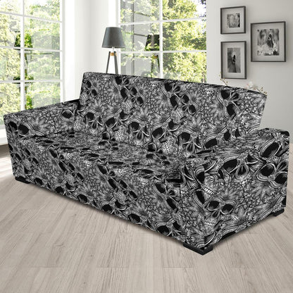 Skull Tattoo Design Print Sofa Slipcover-JTAMIGO.COM