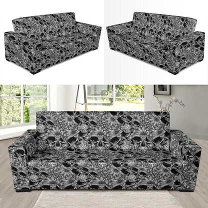 Skull Tattoo Design Print Sofa Slipcover-JTAMIGO.COM