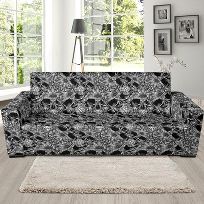 Skull Tattoo Design Print Sofa Slipcover-JTAMIGO.COM