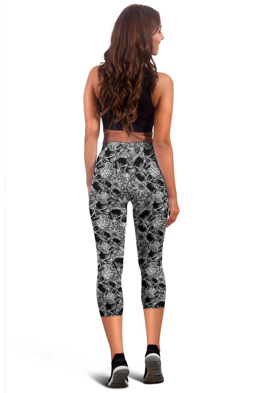 Skull Tattoo Design Print Women Capris