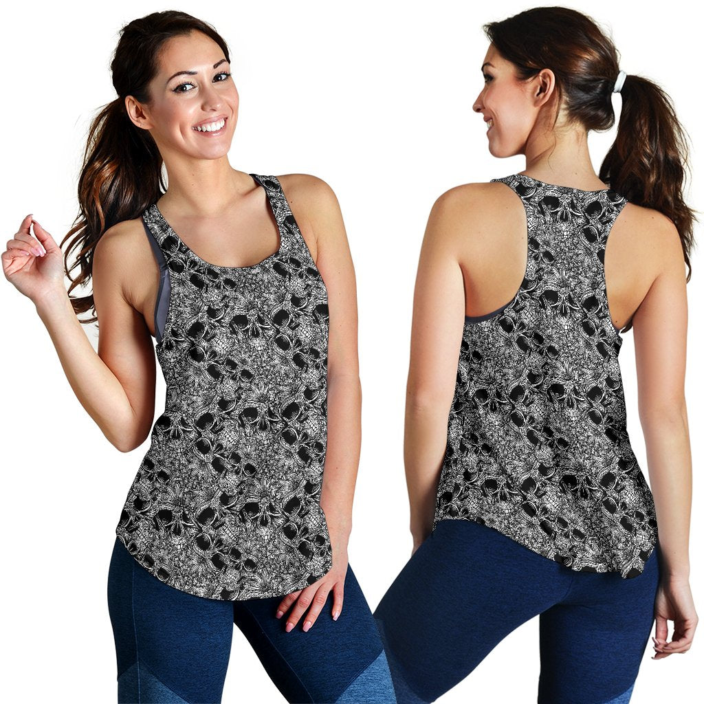 Skull Tattoo Design Print Women Racerback Tank Top