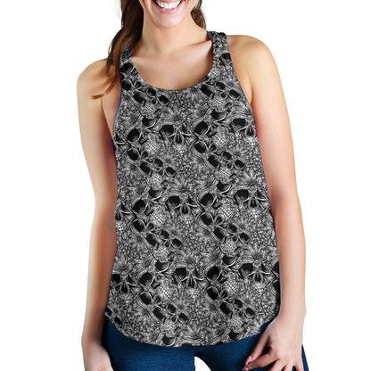 Skull Tattoo Design Print Women Racerback Tank Top