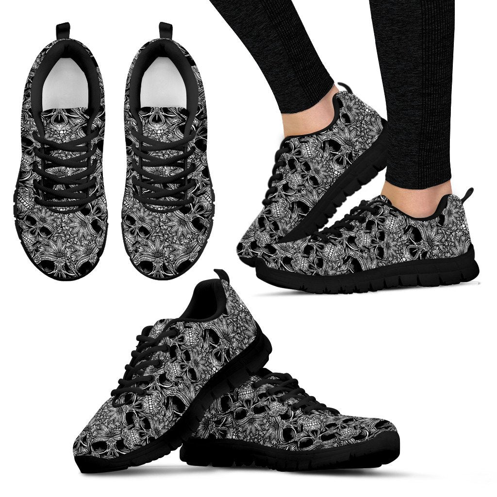 Skull Tattoo Design Print Women Sneakers Shoes