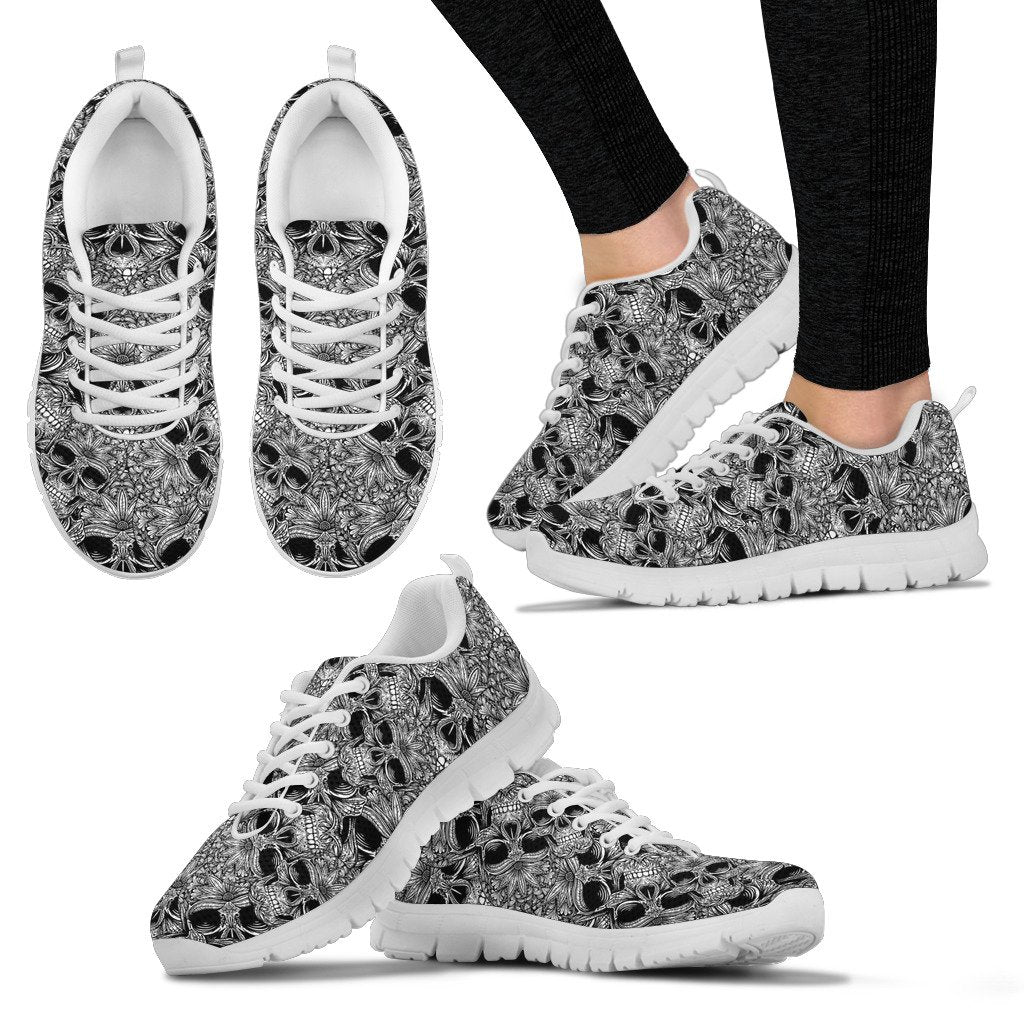 Skull Tattoo Design Print Women Sneakers Shoes