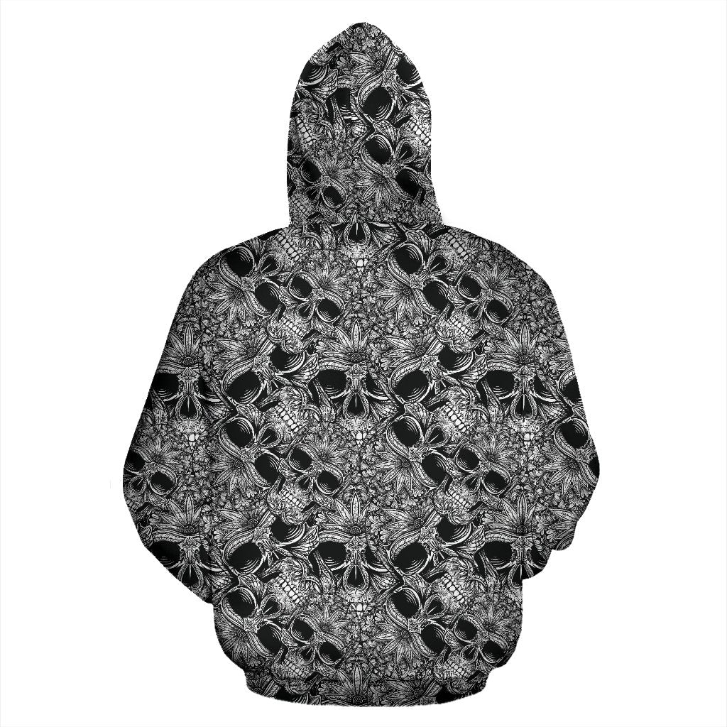 Skull Tattoo Design Print Zip Up Hoodie