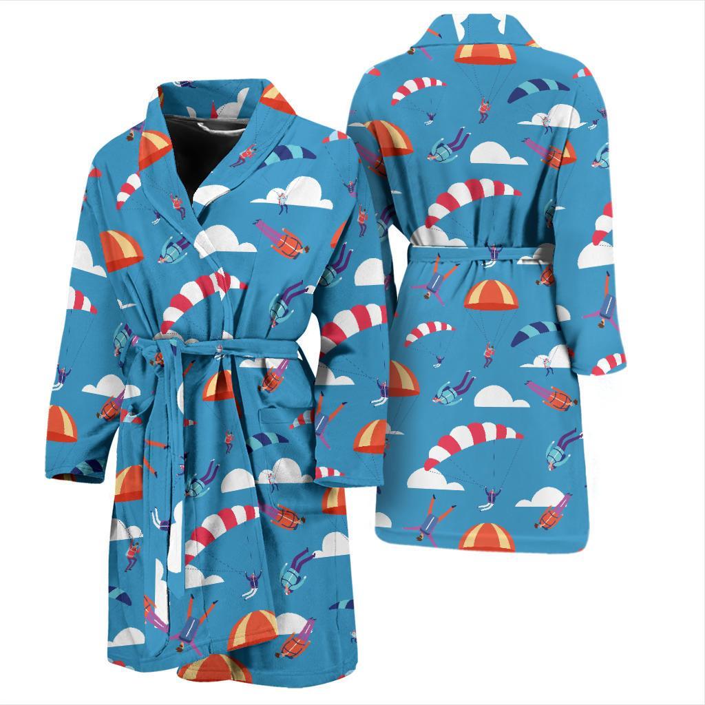Skydiving Pattern Print Design 03 Men Bathrobe-JORJUNE.COM