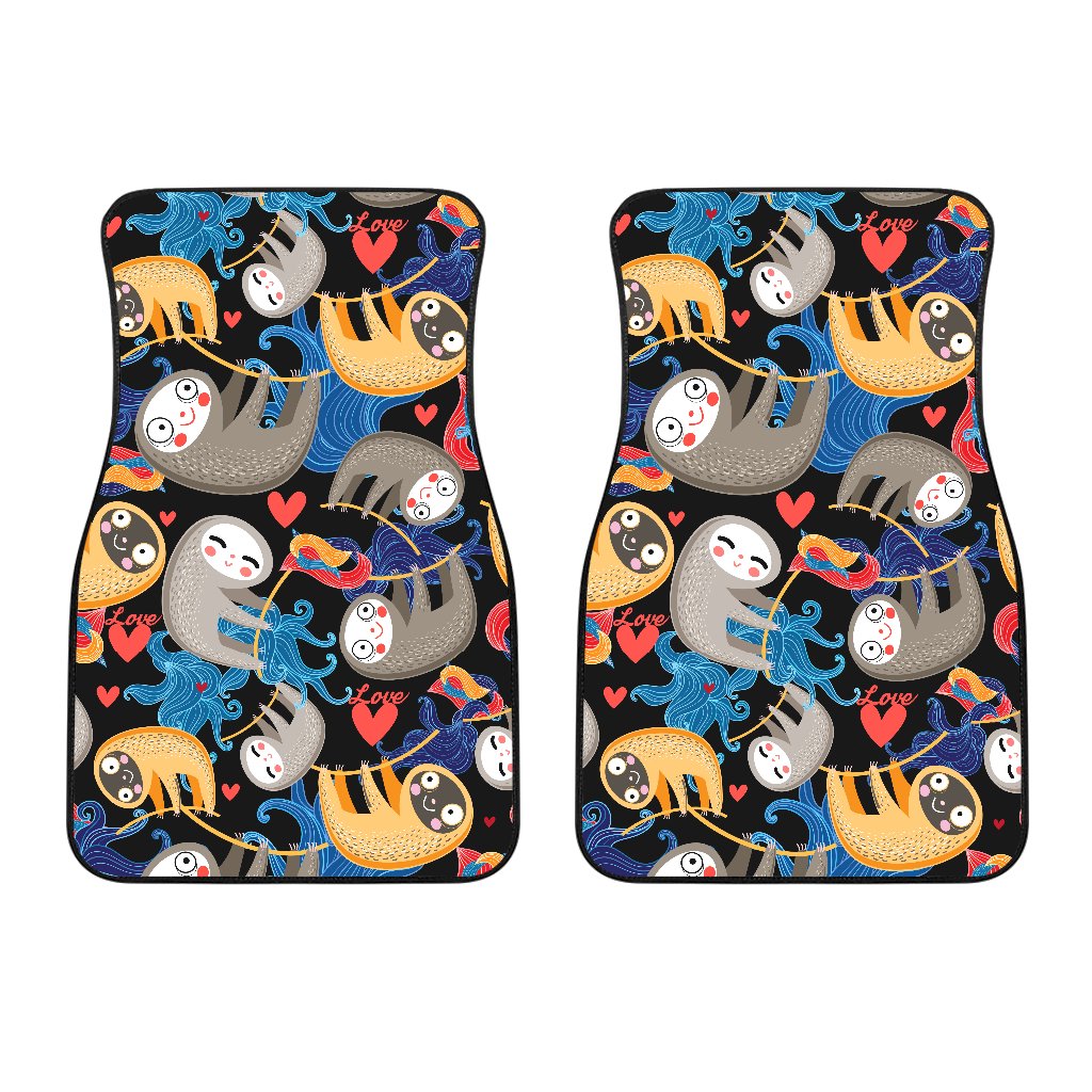 Sloth Cartoon Design Themed Print Car Floor Mats