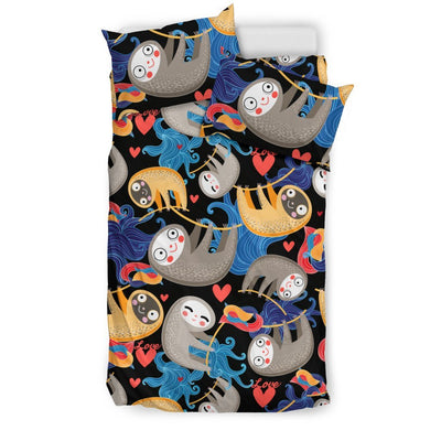 Sloth Cartoon Design Themed Print Duvet Cover Bedding Set
