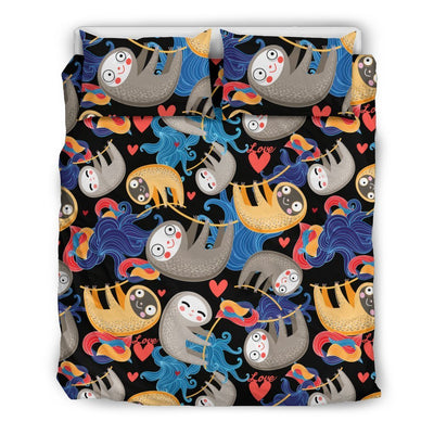 Sloth Cartoon Design Themed Print Duvet Cover Bedding Set