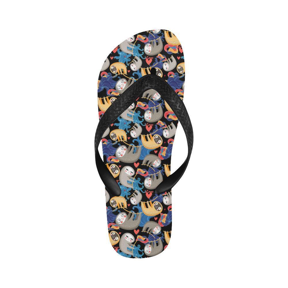Sloth Cartoon Design Themed Print Flip Flops-JTAMIGO.COM
