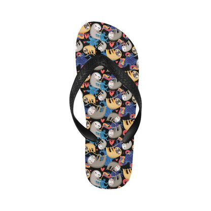 Sloth Cartoon Design Themed Print Flip Flops-JTAMIGO.COM
