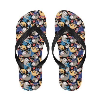 Sloth Cartoon Design Themed Print Flip Flops-JTAMIGO.COM