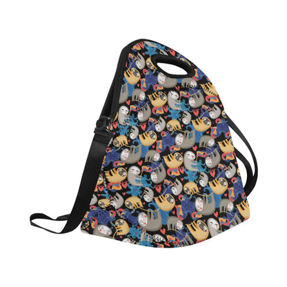 Sloth Cartoon Design Themed Print Neoprene Lunch Bag (Model 1669)(Large)-JTAMIGO.COM