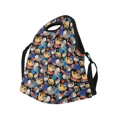 Sloth Cartoon Design Themed Print Neoprene Lunch Bag (Model 1669)(Large)-JTAMIGO.COM