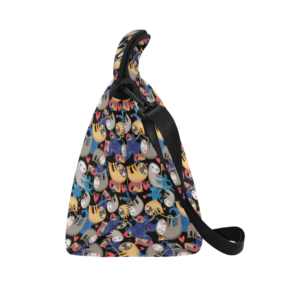 Sloth Cartoon Design Themed Print Neoprene Lunch Bag (Model 1669)(Large)-JTAMIGO.COM