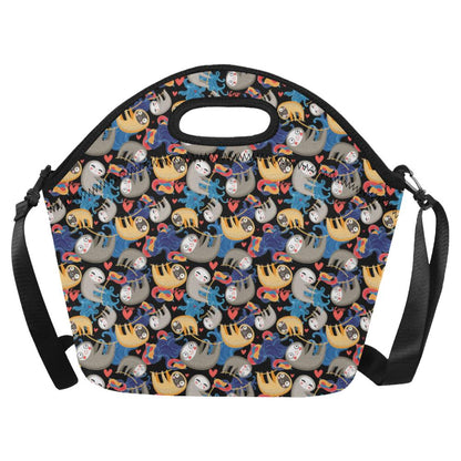 Sloth Cartoon Design Themed Print Neoprene Lunch Bag (Model 1669)(Large)-JTAMIGO.COM