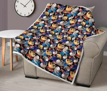 Sloth Cartoon Design Themed Print Premium Quilt-JTAMIGO.COM
