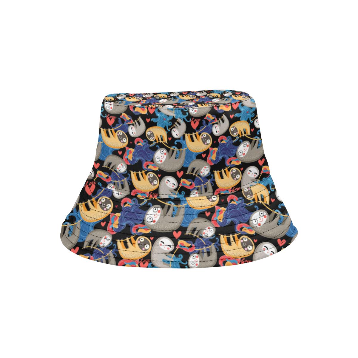 Sloth Cartoon Design Themed Print Unisex Bucket Hat