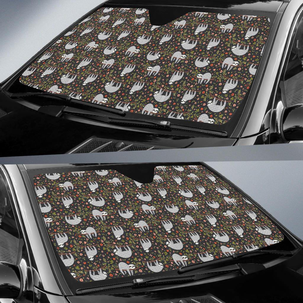 Sloth Cute Design Themed Print Car Sun Shade For Windshield