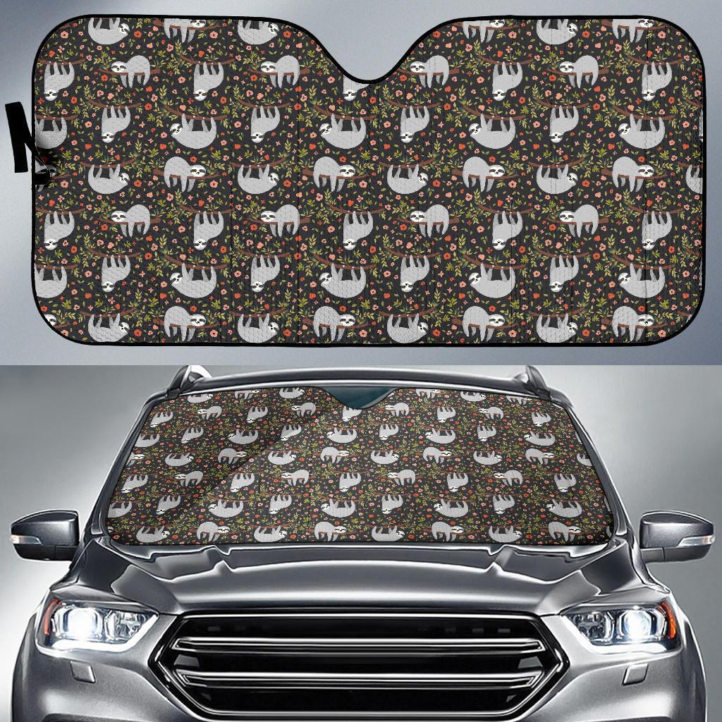 Sloth Cute Design Themed Print Car Sun Shade For Windshield