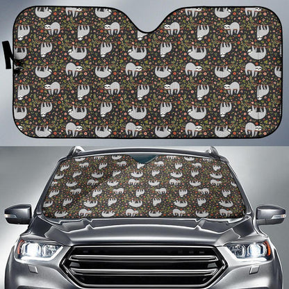 Sloth Cute Design Themed Print Car Sun Shade For Windshield