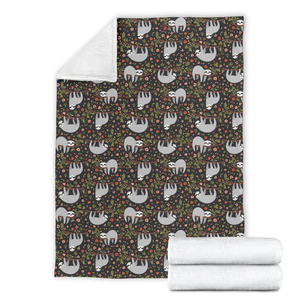 Sloth Cute Design Themed Print Fleece Blanket