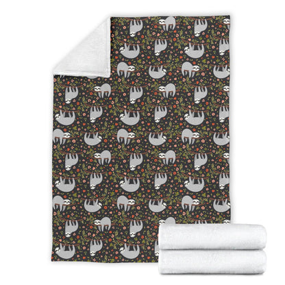 Sloth Cute Design Themed Print Fleece Blanket