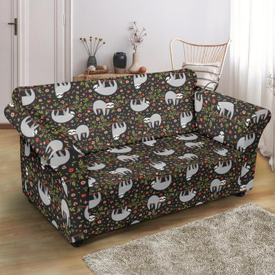 Sloth Cute Design Themed Print Loveseat Slipcover-JTAMIGO.COM