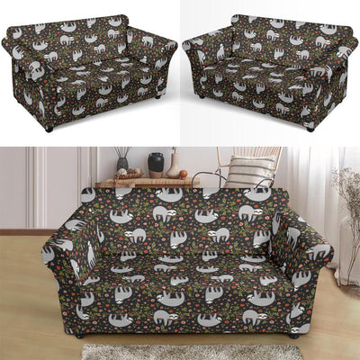 Sloth Cute Design Themed Print Loveseat Slipcover-JTAMIGO.COM