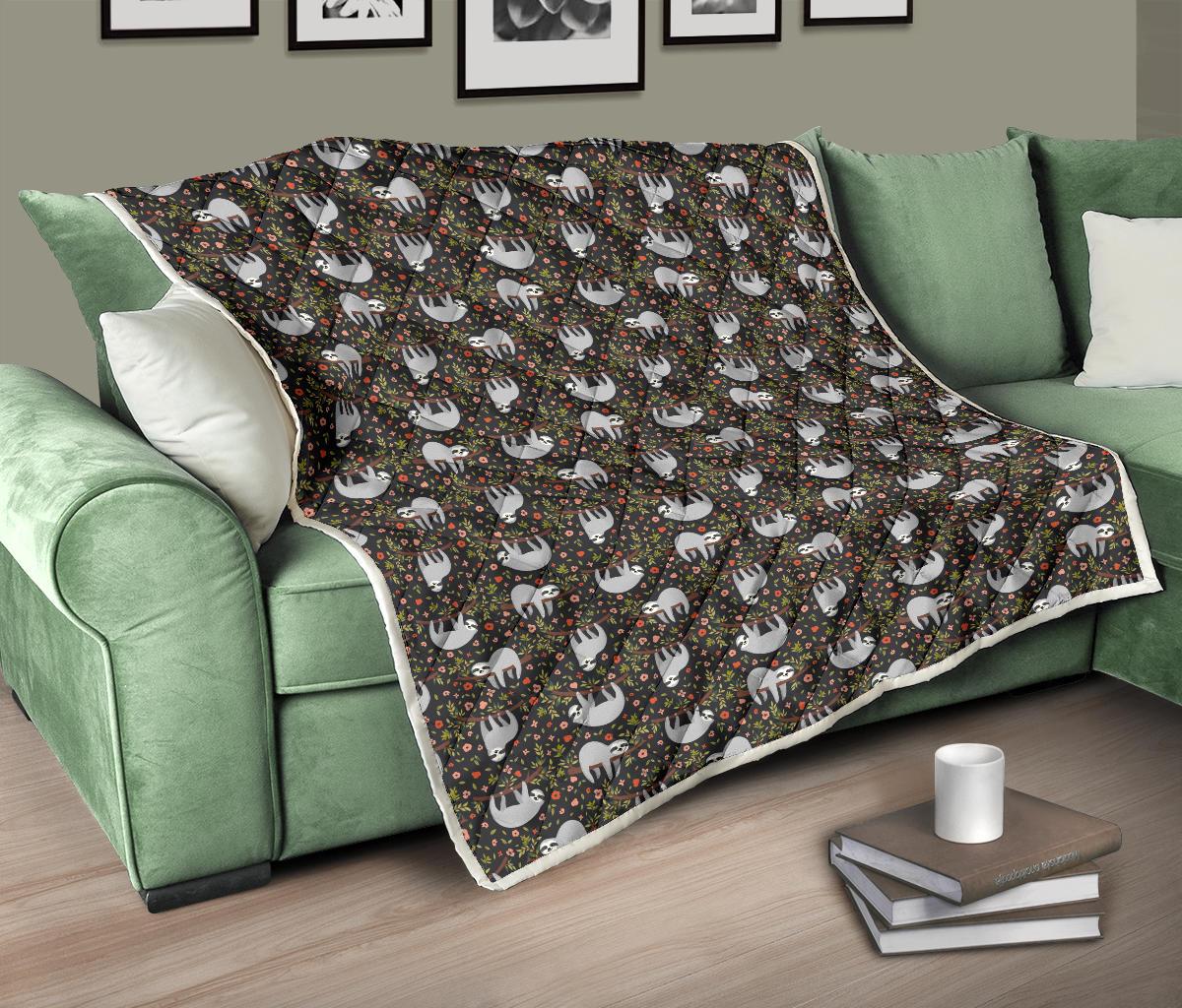 Sloth Cute Design Themed Print Premium Quilt-JTAMIGO.COM