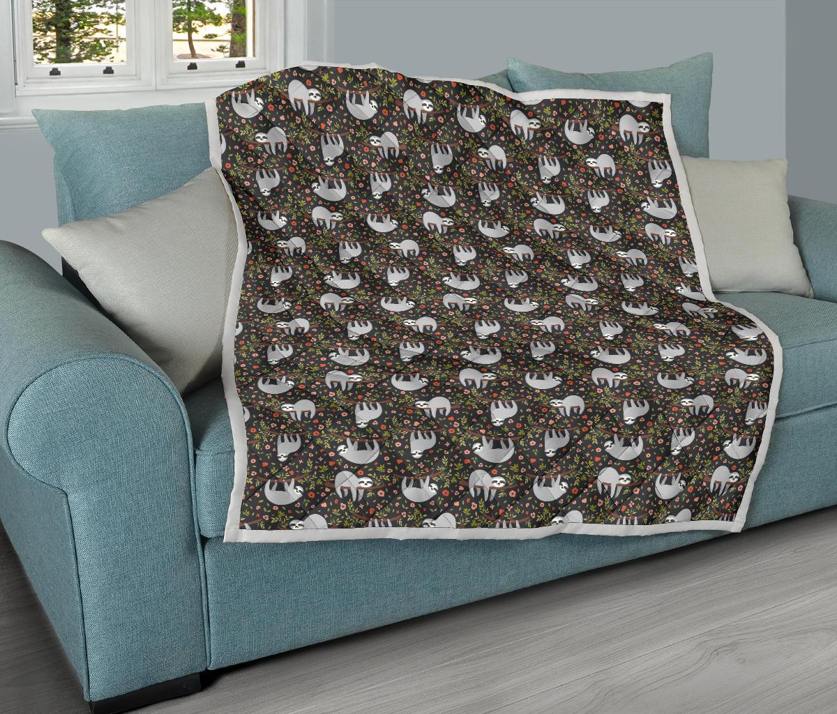 Sloth Cute Design Themed Print Premium Quilt-JTAMIGO.COM