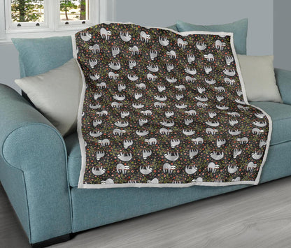 Sloth Cute Design Themed Print Premium Quilt-JTAMIGO.COM