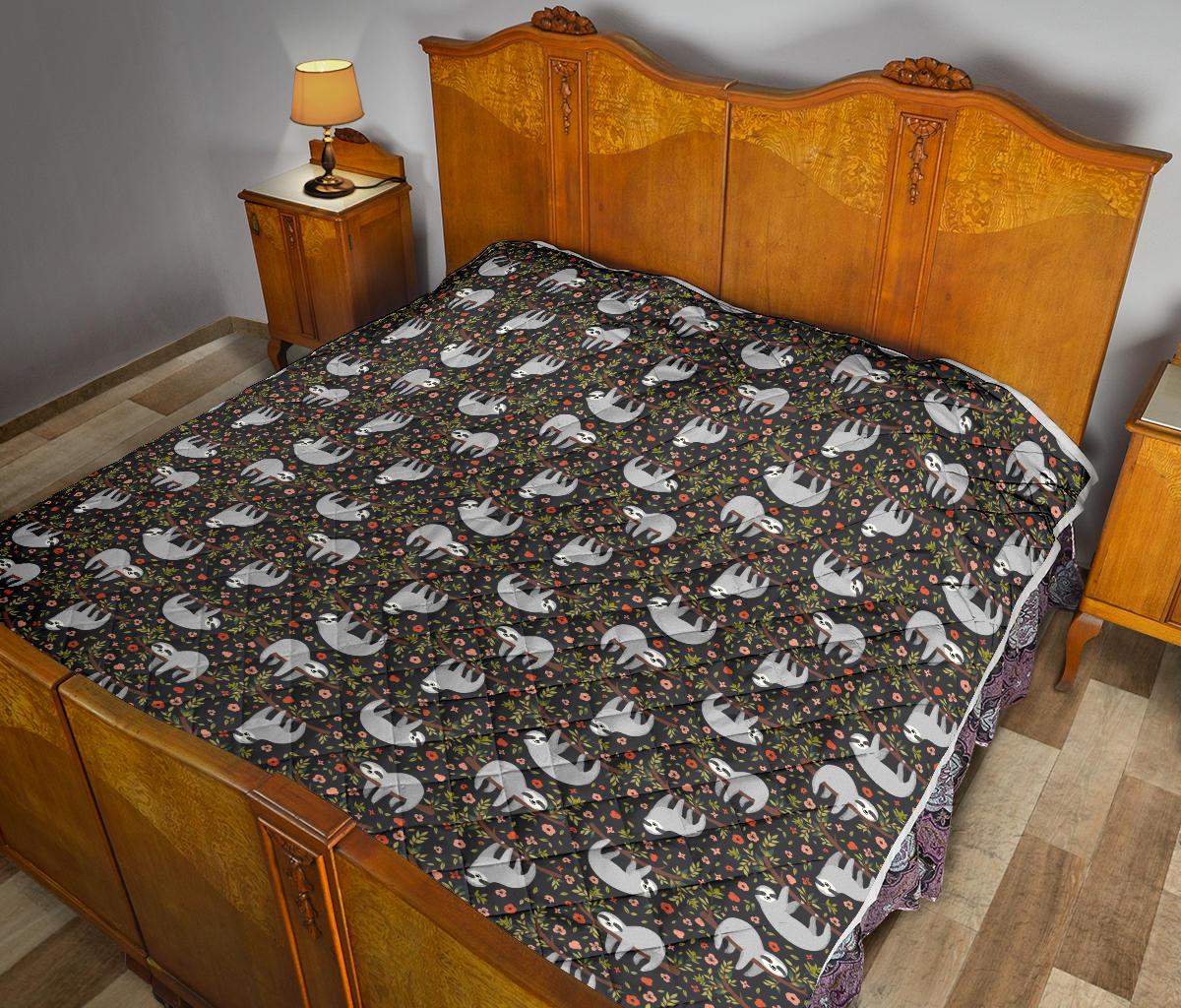 Sloth Cute Design Themed Print Premium Quilt-JTAMIGO.COM