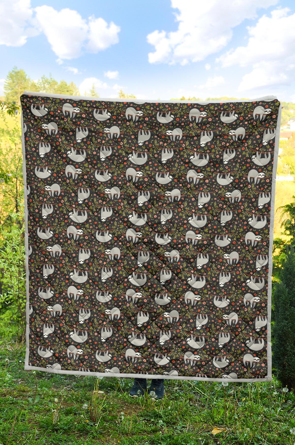 Sloth Cute Design Themed Print Premium Quilt-JTAMIGO.COM