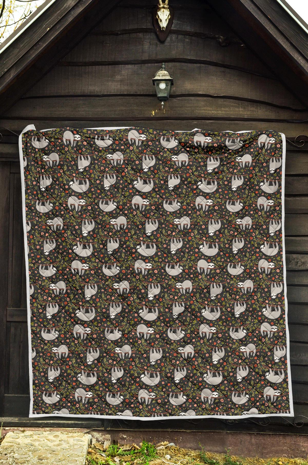 Sloth Cute Design Themed Print Premium Quilt-JTAMIGO.COM