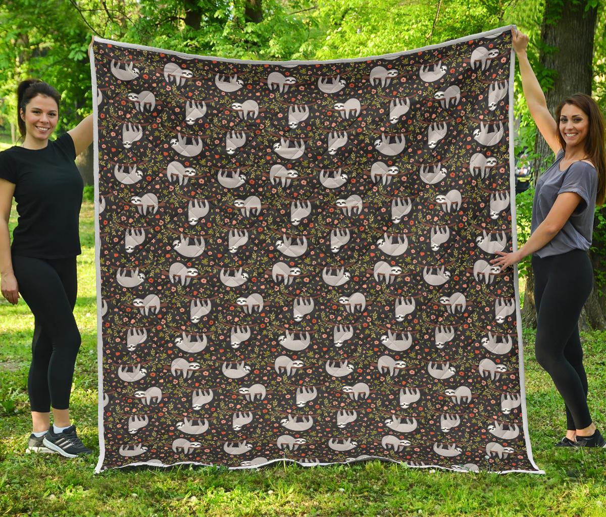 Sloth Cute Design Themed Print Premium Quilt-JTAMIGO.COM