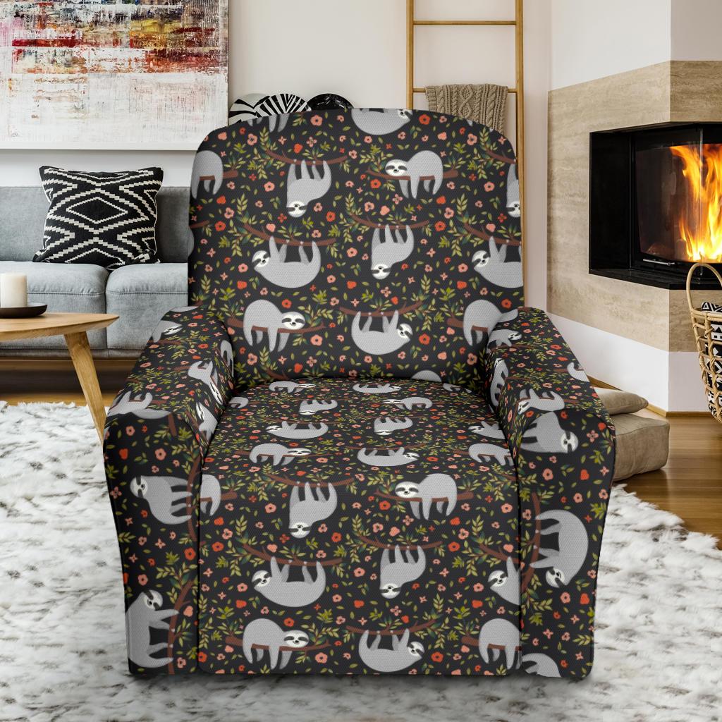 Sloth Cute Design Themed Print Single Sofa Slipcover -JTAMIGO.COM