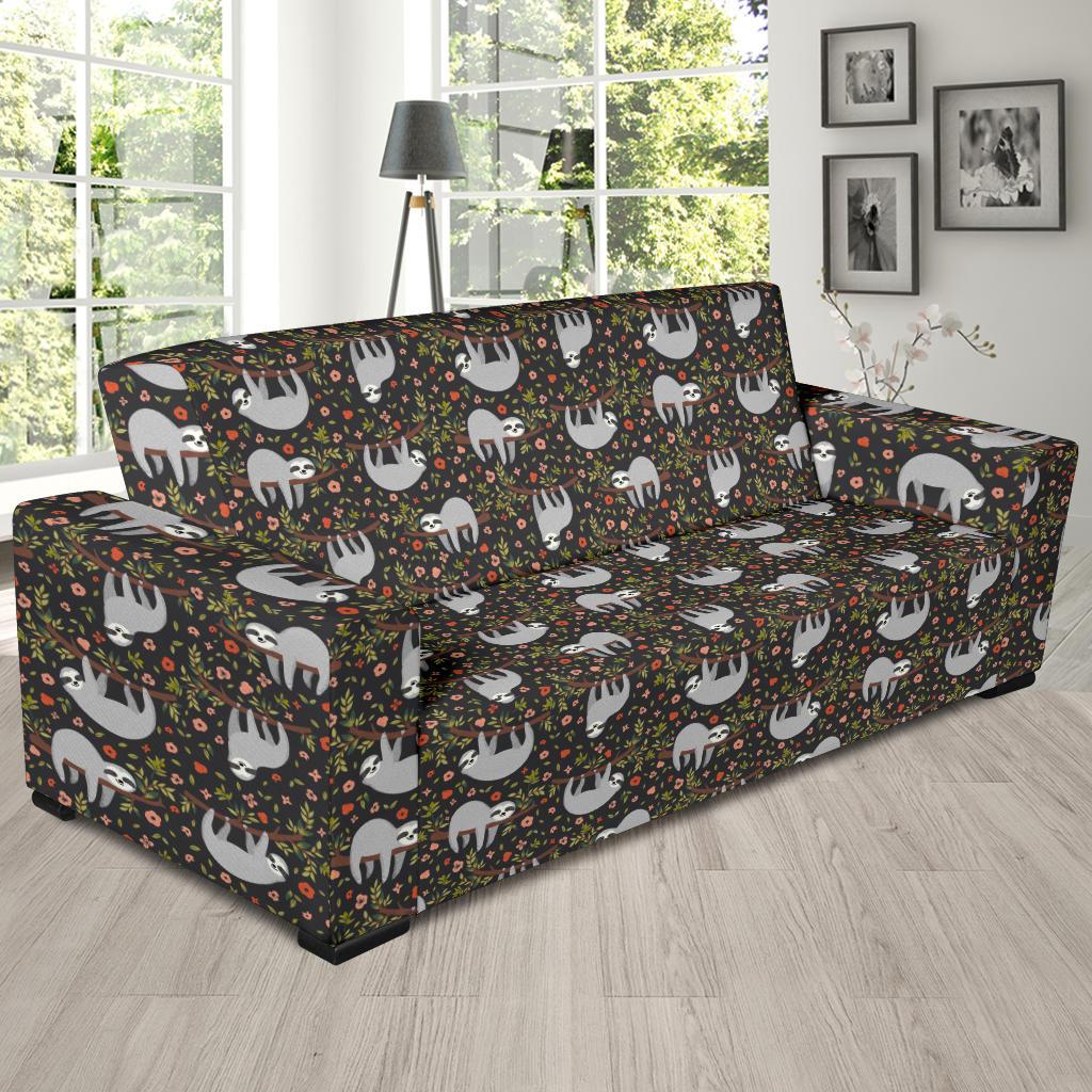 Sloth Cute Design Themed Print Sofa Slipcover-JTAMIGO.COM