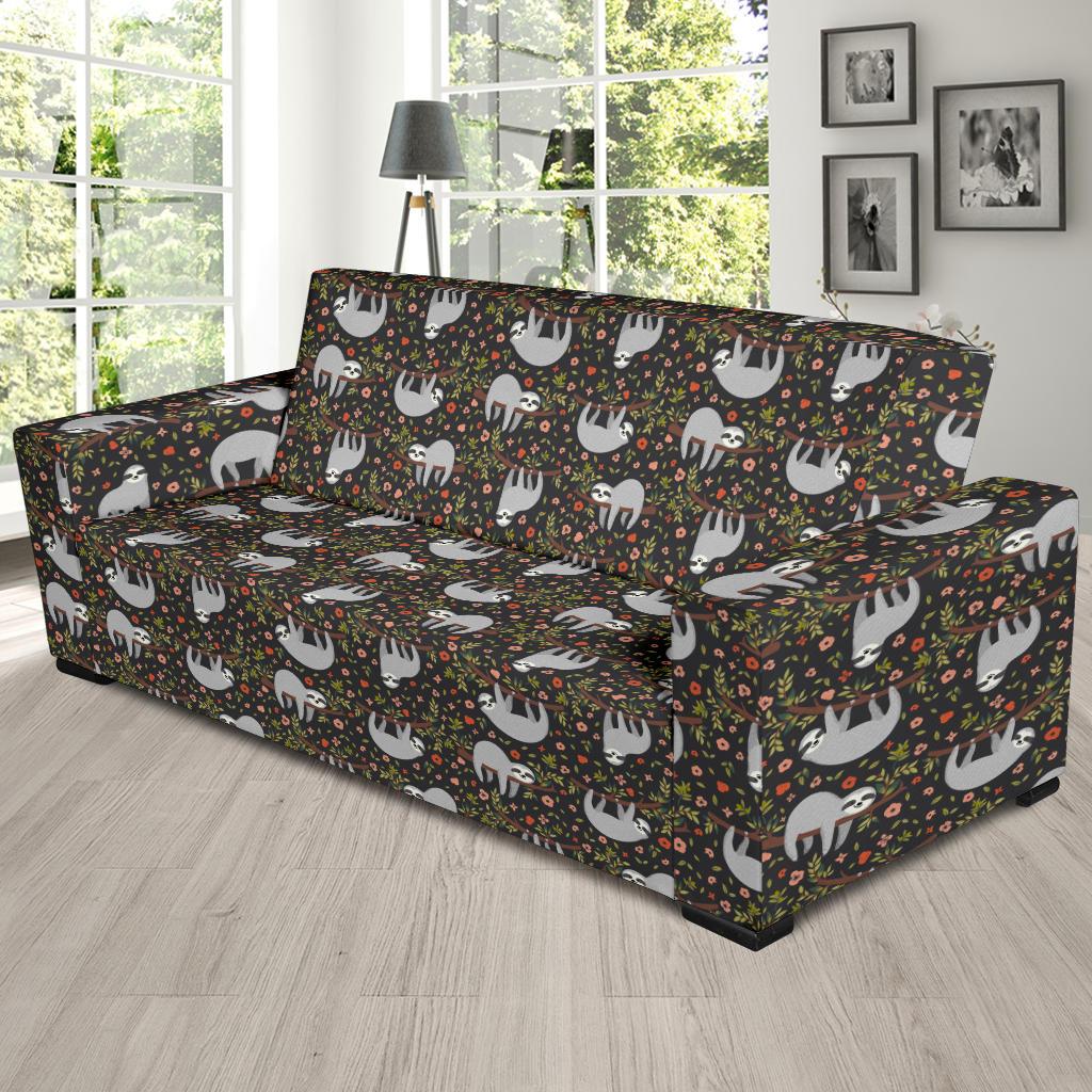 Sloth Cute Design Themed Print Sofa Slipcover-JTAMIGO.COM